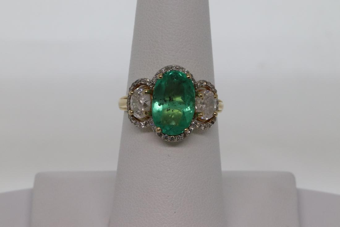 14Kt Emerald & Diamond Ring (1 of 3)