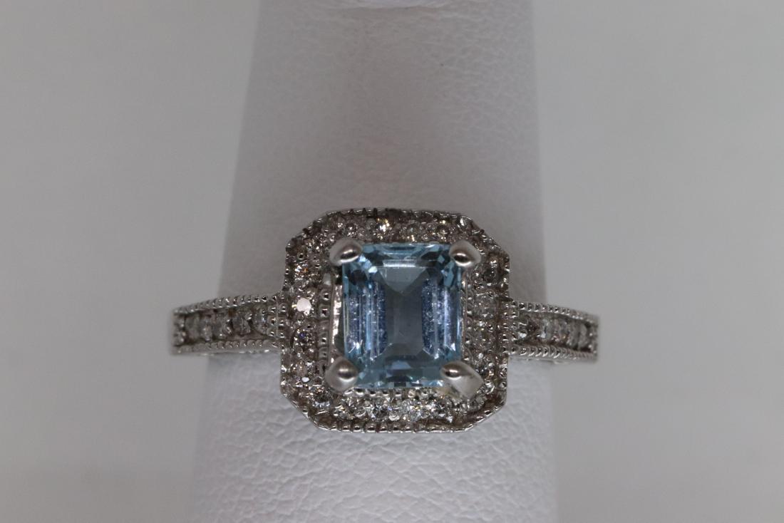 14Kt Aquamarine & Diamond Ring (1 of 4)