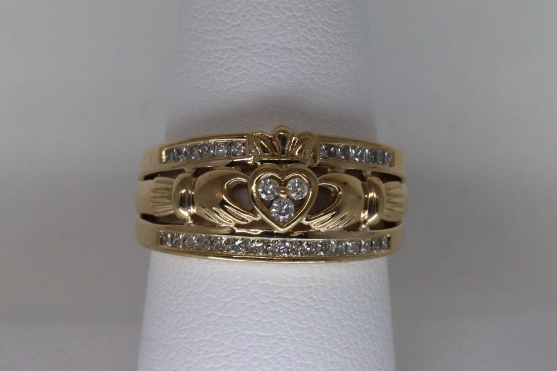 14Kt Diamond Crown Ring (1 of 6)