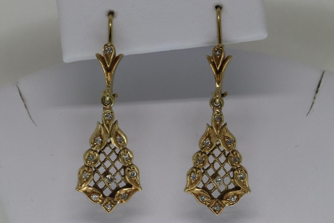 Art Deco Diamond Earrings 14Kt (1 of 6)