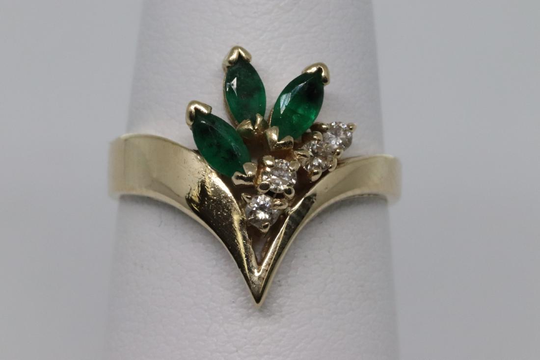 14Kt Emerald/Diamond Ring (1 of 4)