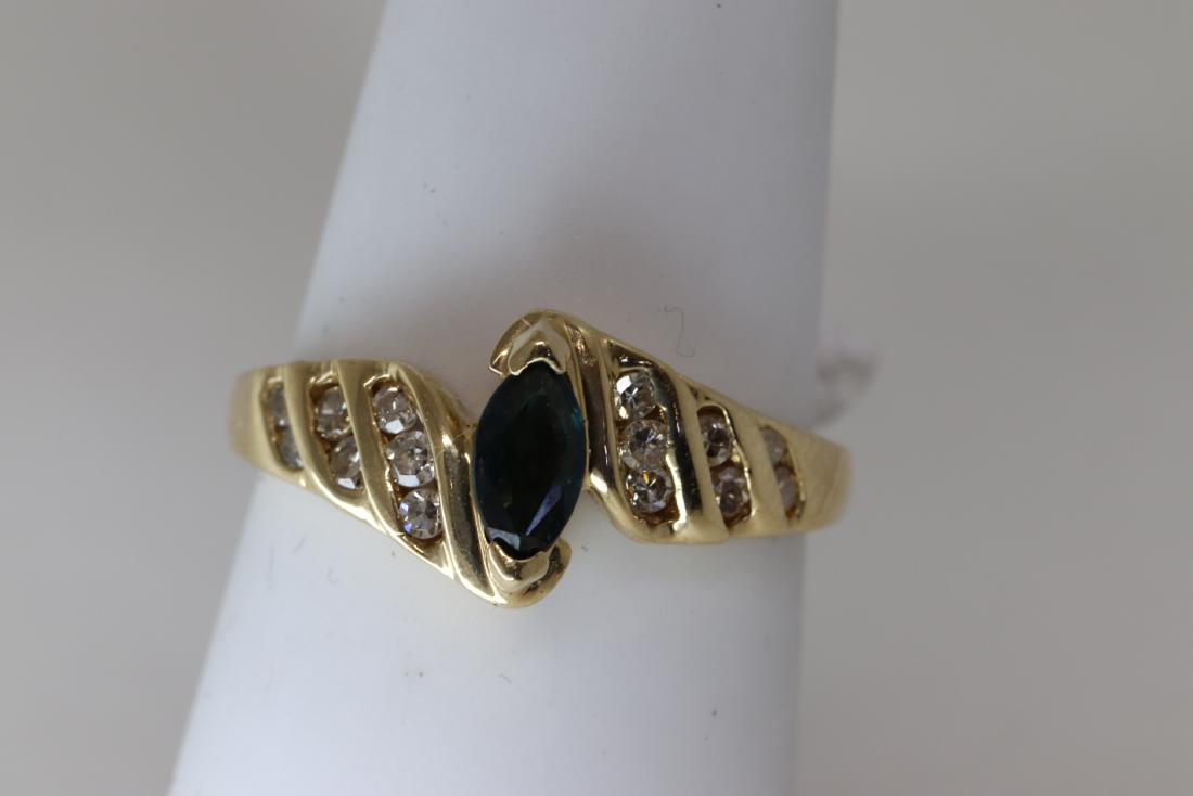 14k Sapphire Ring with Diamonds (1 of 1)