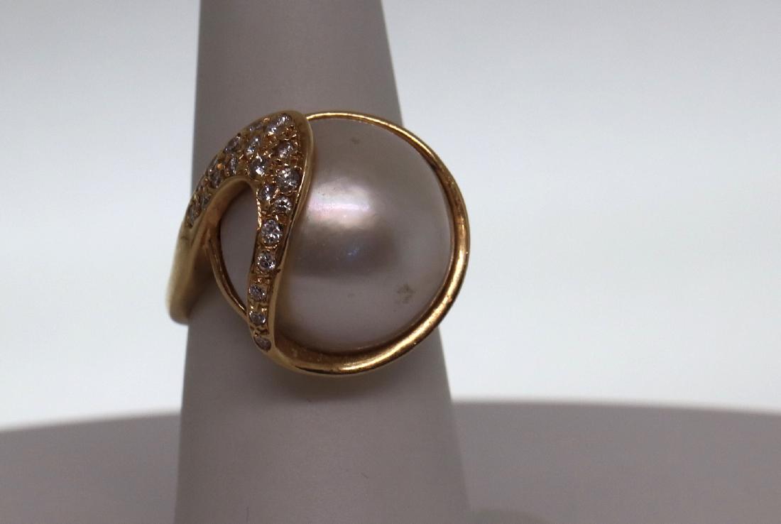 14k Pearl/ Diamond Ring (1 of 2)