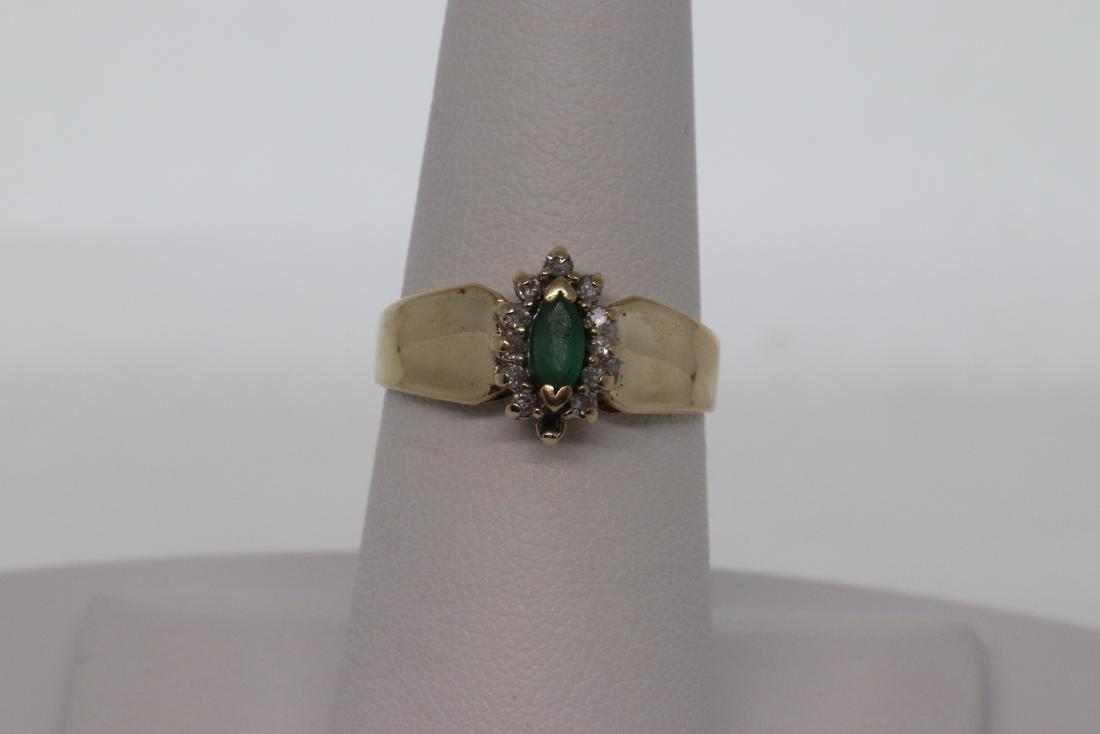 14Kt Emerald/Diamond Ring (1 of 4)