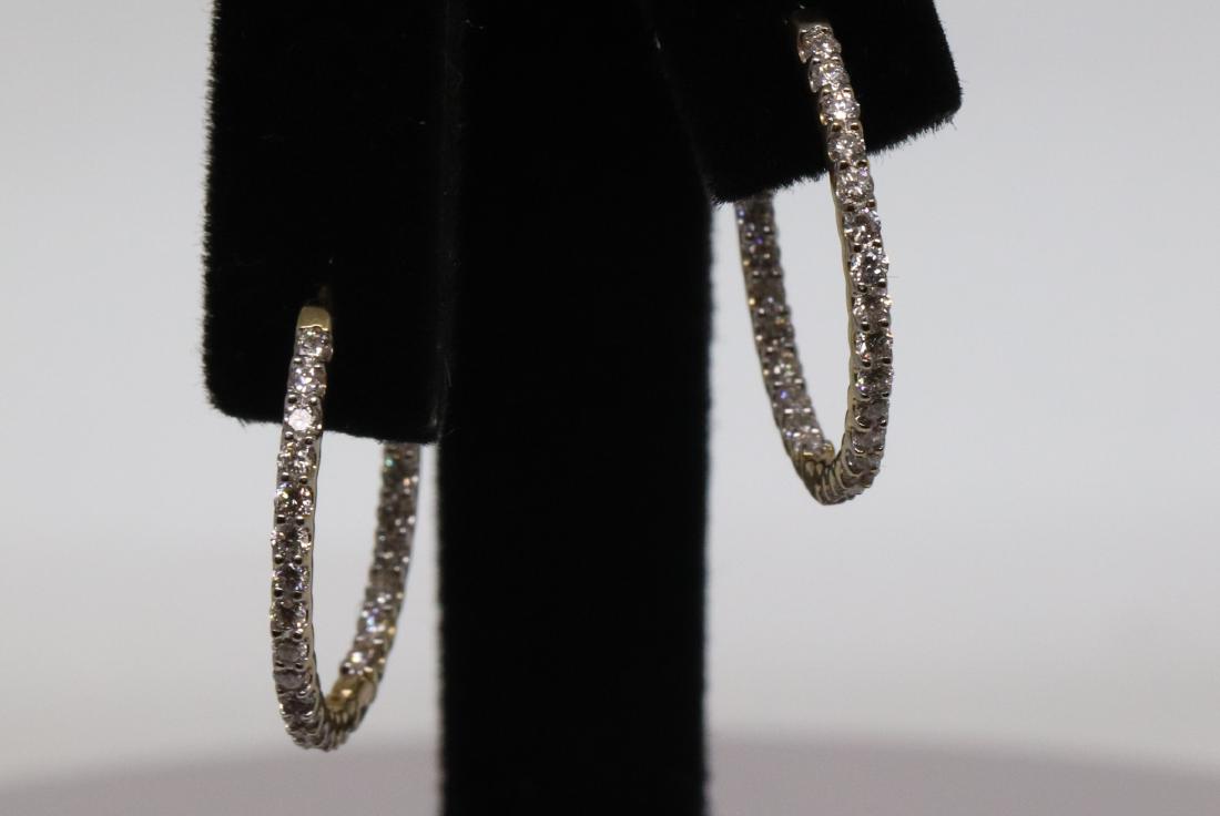 14kt Diamond Hoop Earrings (1 of 5)