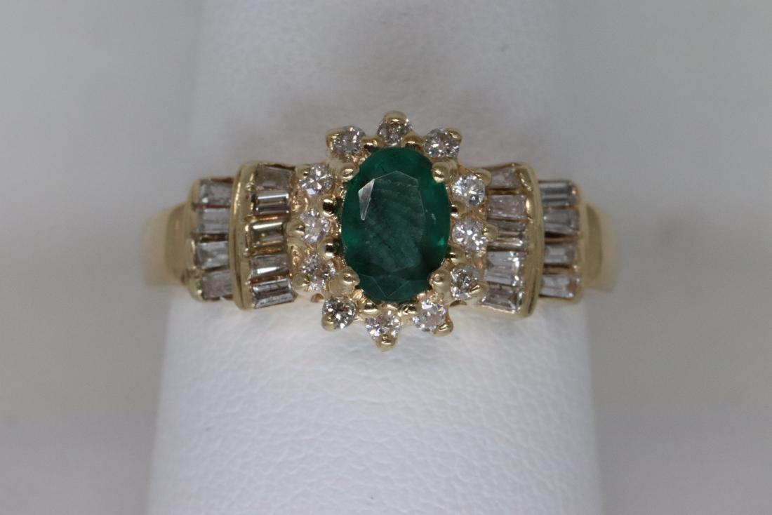 14Kt Diamond & Emerald Ring (1 of 5)