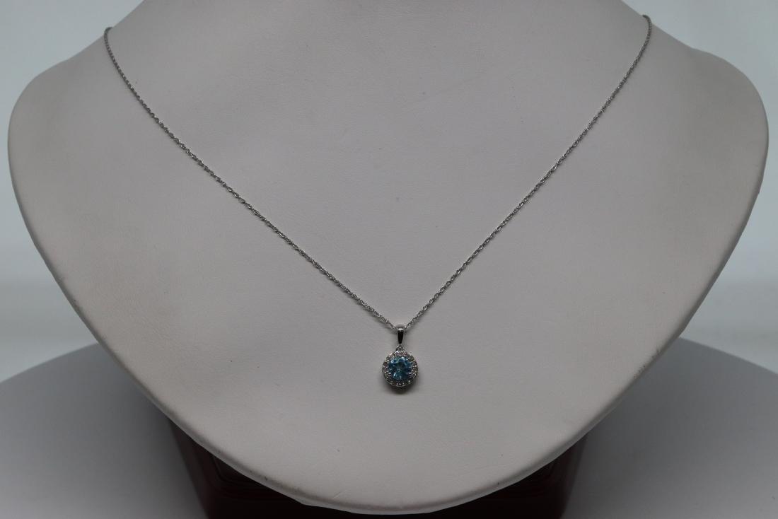 14Kt Diamond & Blue Topaz Necklace (1 of 5)