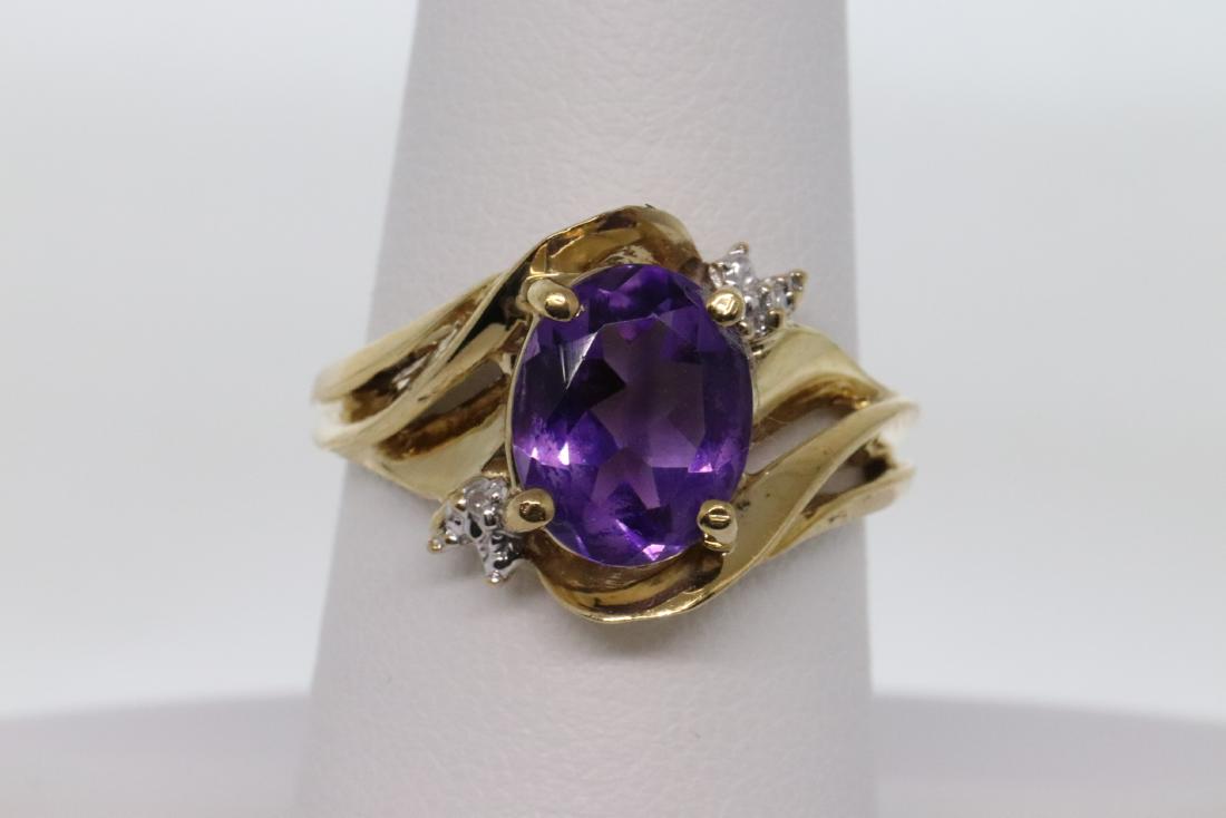 Ladies Diamond & Amethyst Ring (1 of 3)