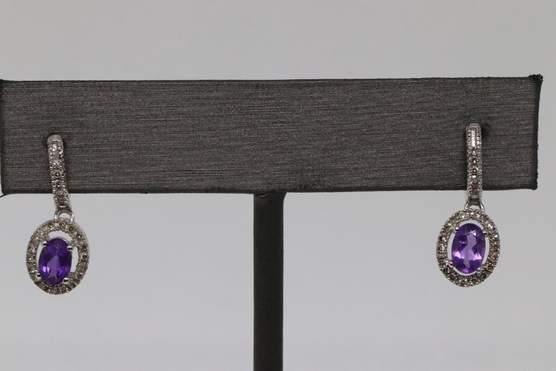 Diamond/ Amethyst Earring 14Kt (1 of 3)