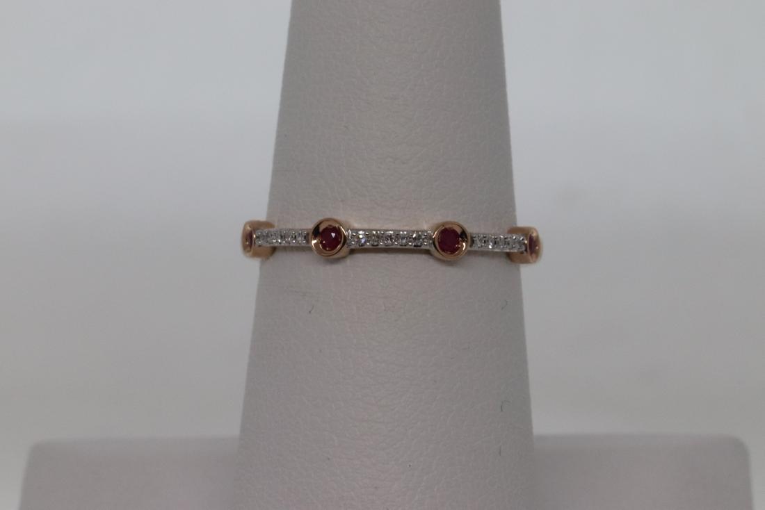 Ladies Diamond & Ruby Rose Gold Ring (1 of 4)
