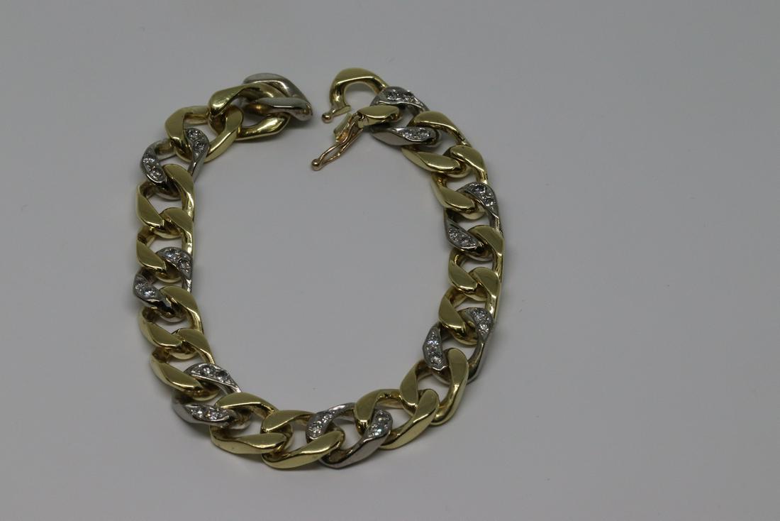 18Kt Men's Cuban Diamond Bracelet (1 of 6)