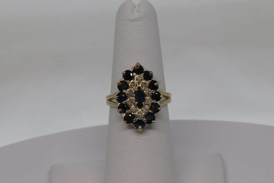 14Kt Ladies Sapphire & Diamond Ring (1 of 5)