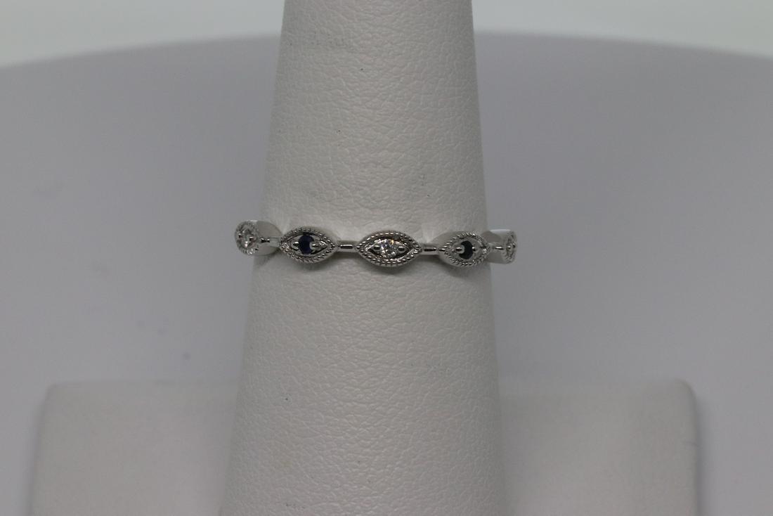 Stackable Diamond & Sapphire Ring Vintage Design (1 of 3)