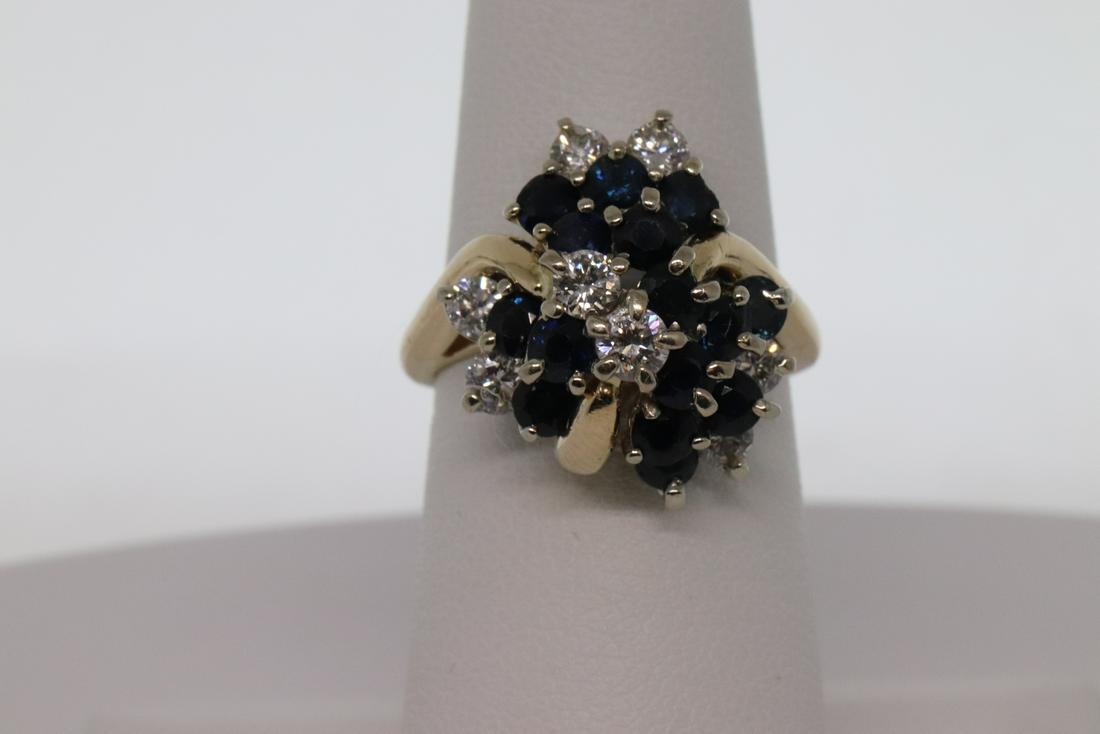 14Kt Diamonds & Sapphire Ring (1 of 5)