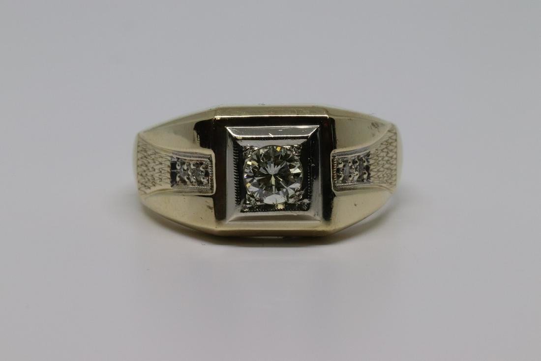 14kt Men's Art Deco Diamond Ring (1 of 5)