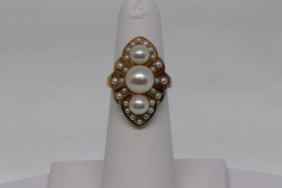 18kt Art Deco Pearl Ring (1 of 6)