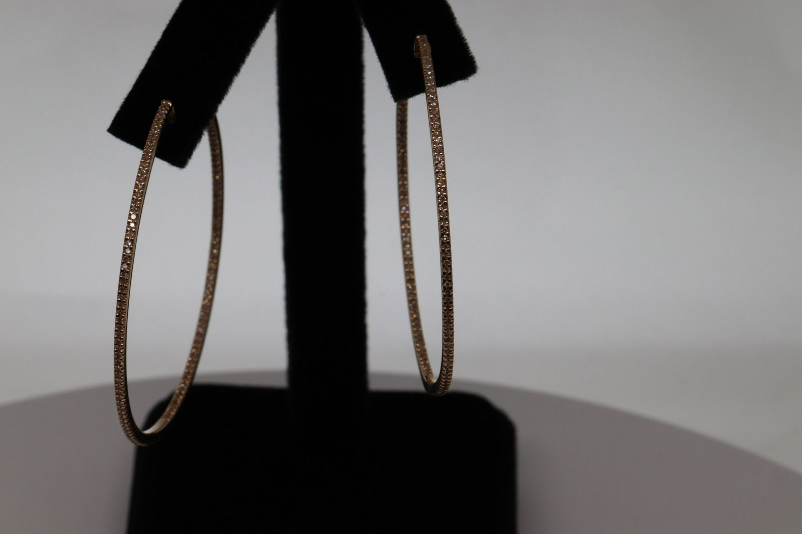 14Kt Rose Gold Diamond Hoop Earrings (1 of 7)
