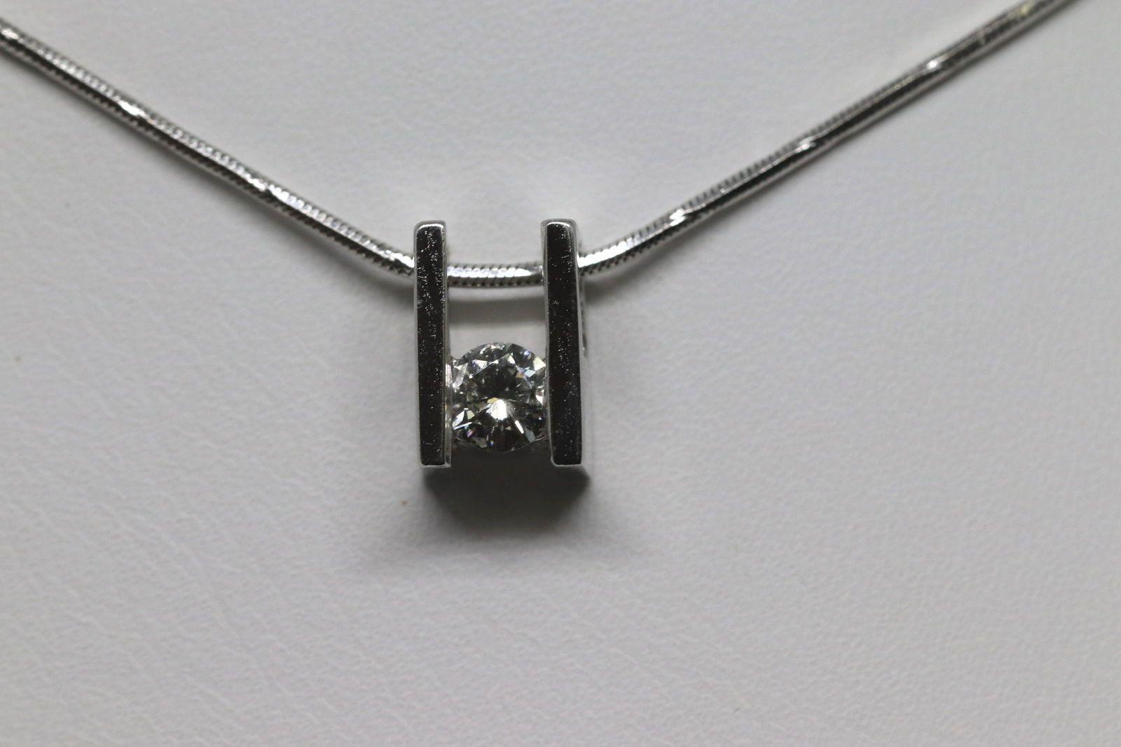 14k Solitaire diamond pendant (1 of 3)