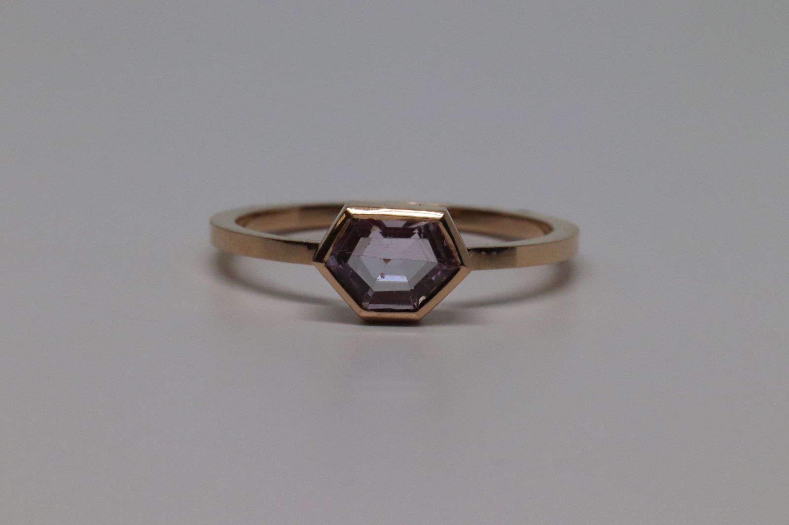 14Kt Rose Gold Pink Sapphire Ring (1 of 4)