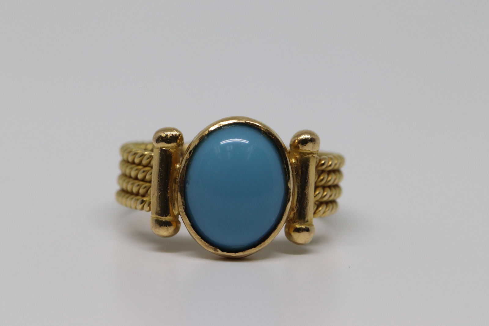 Art Deco 18kt Turquoise Ring (1 of 4)