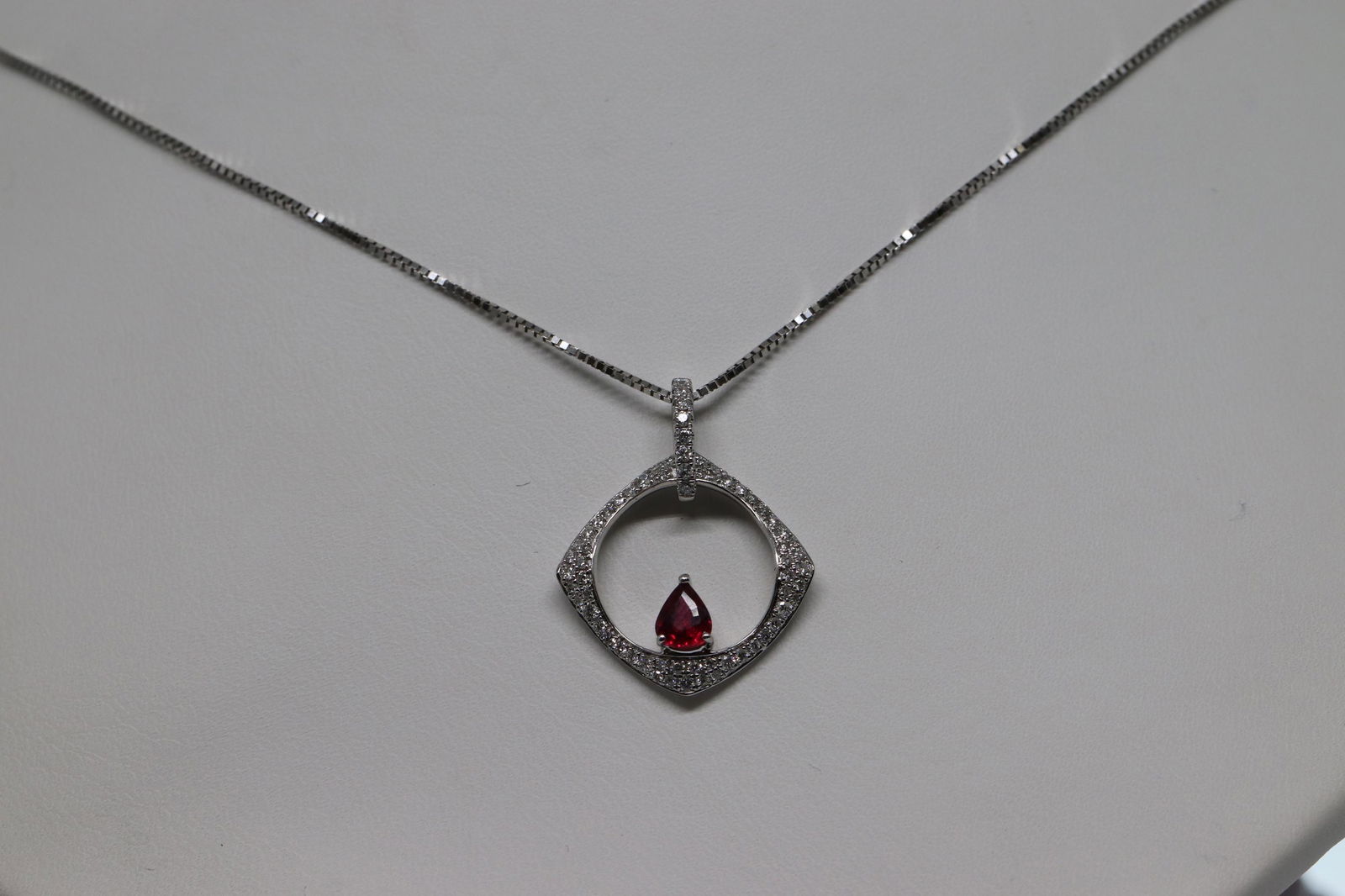 18Kt Ruby & Diamond Pendant (1 of 3)