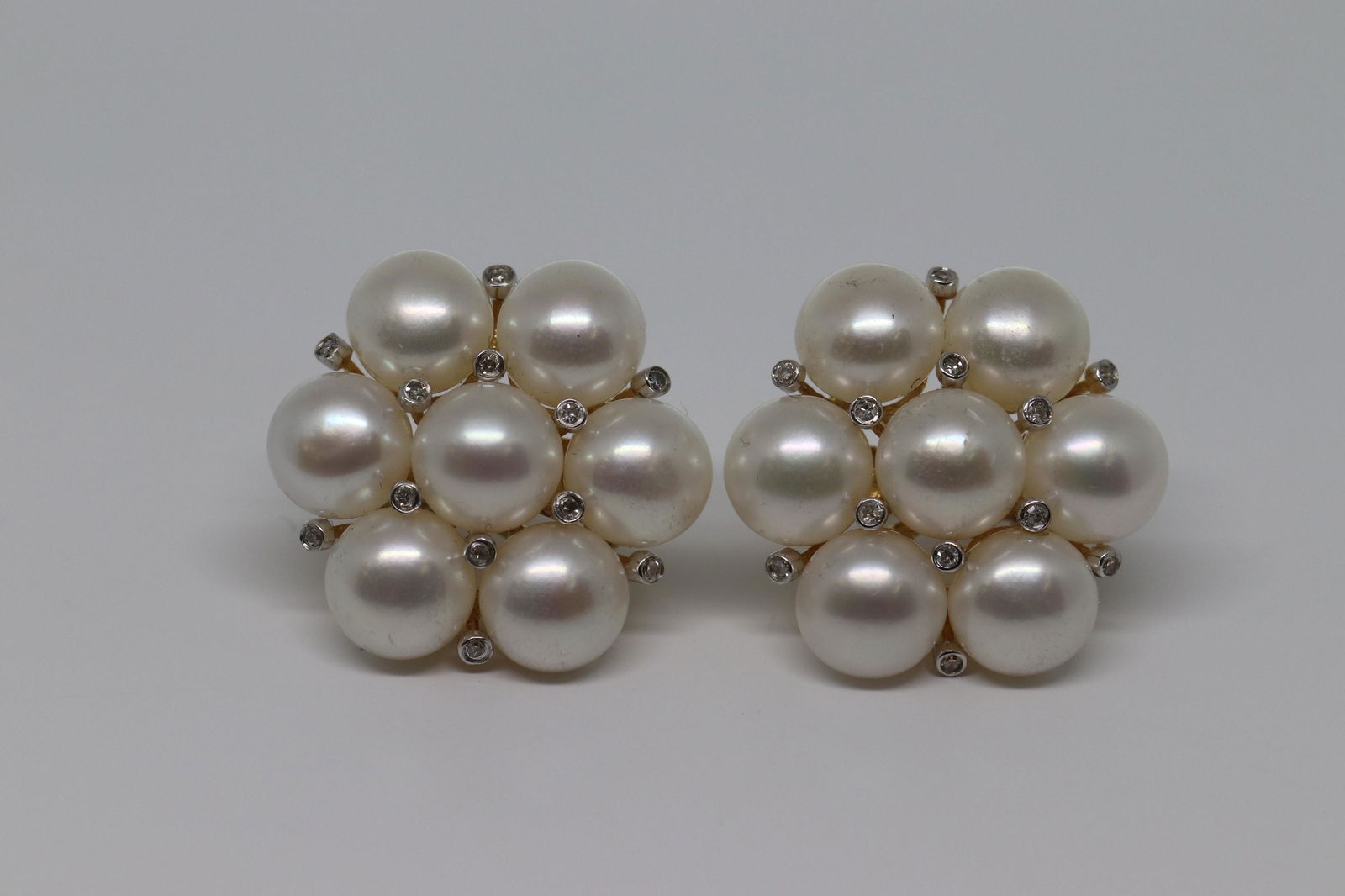 14kt Diamond & Pearl Earrings (1 of 5)