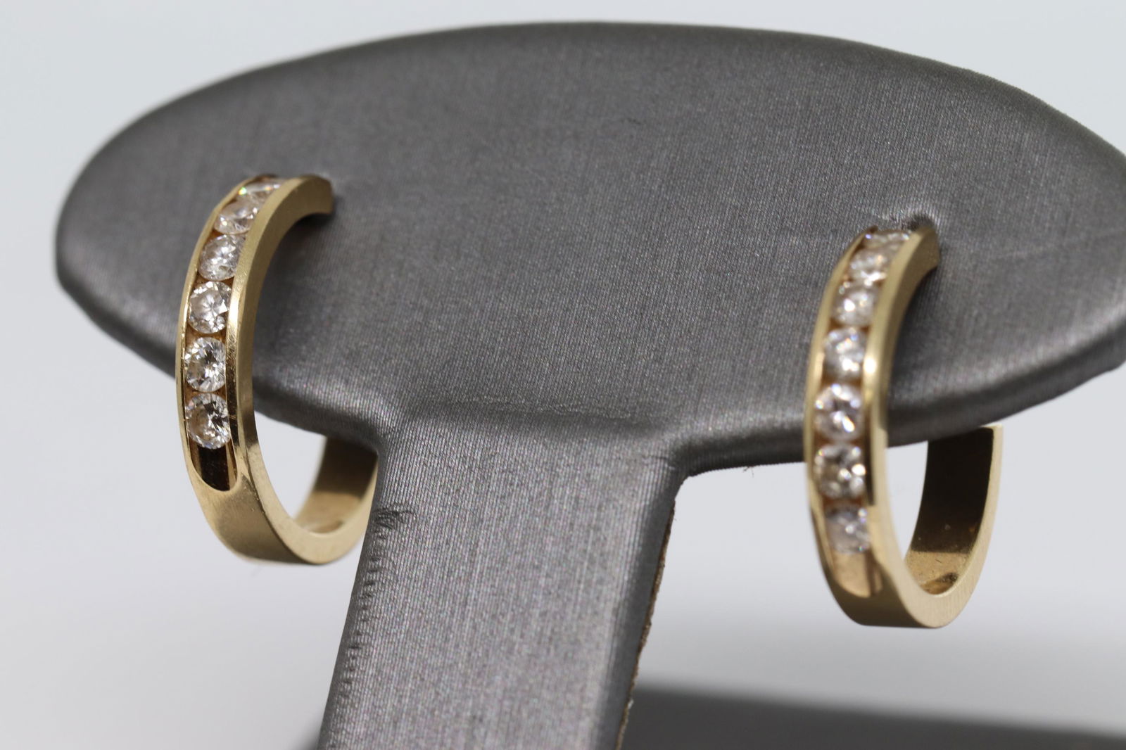 14k Diamond Hoop Earrings (1 of 2)