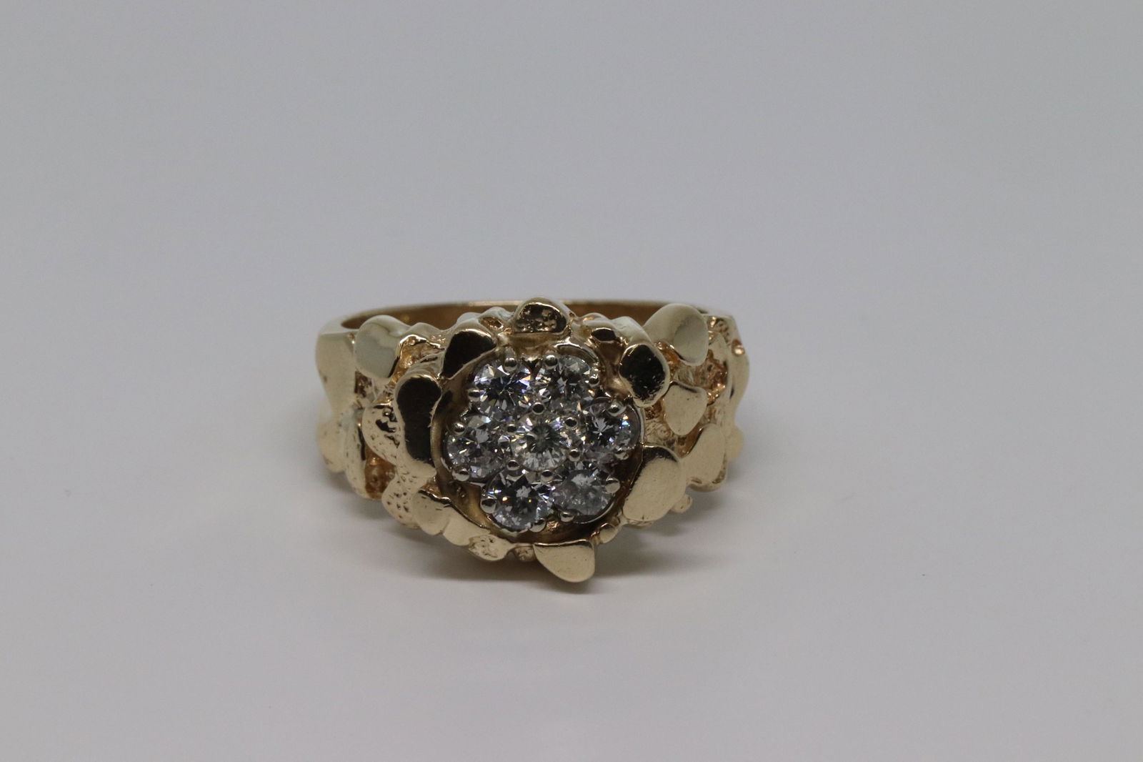 14Kt Men's Nugget Diamond Ring (1 of 5)