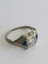Platinum Art Deco Diamond & Sapphire Ring - 5