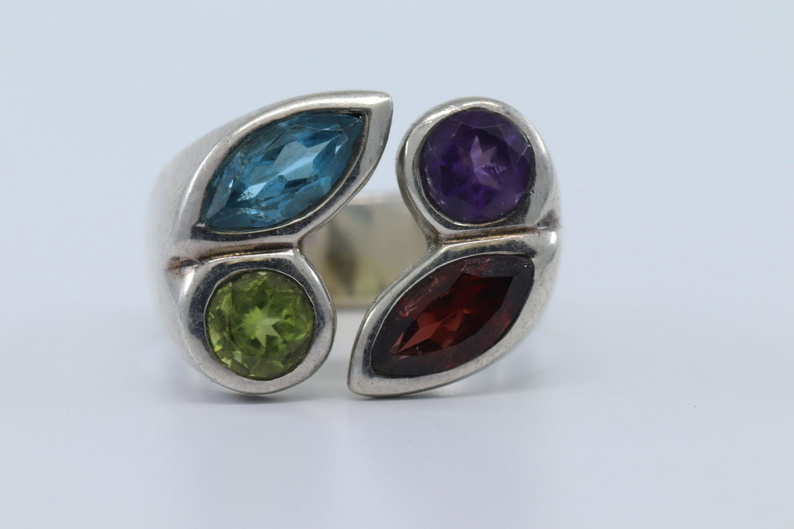Multi Gemstone 925 Sterling Silver Ring (1 of 4)