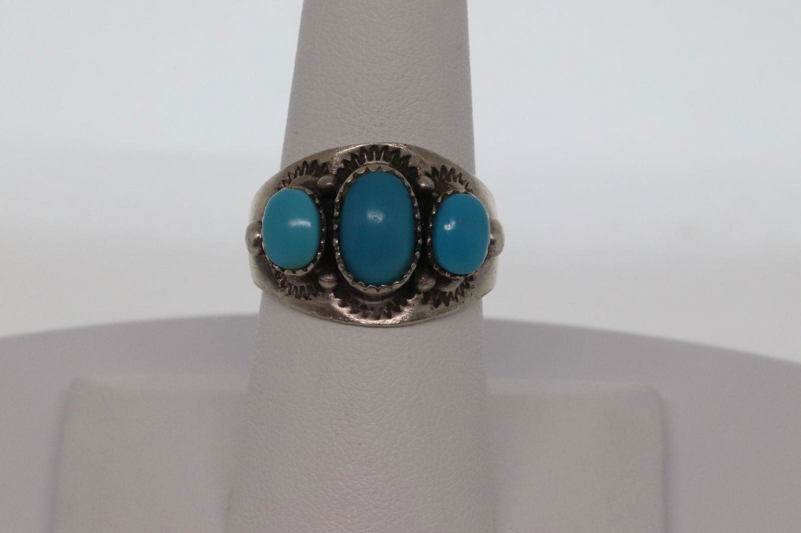 Ladies .925 Silver Art Deco Ring With Turquoise (1 of 5)