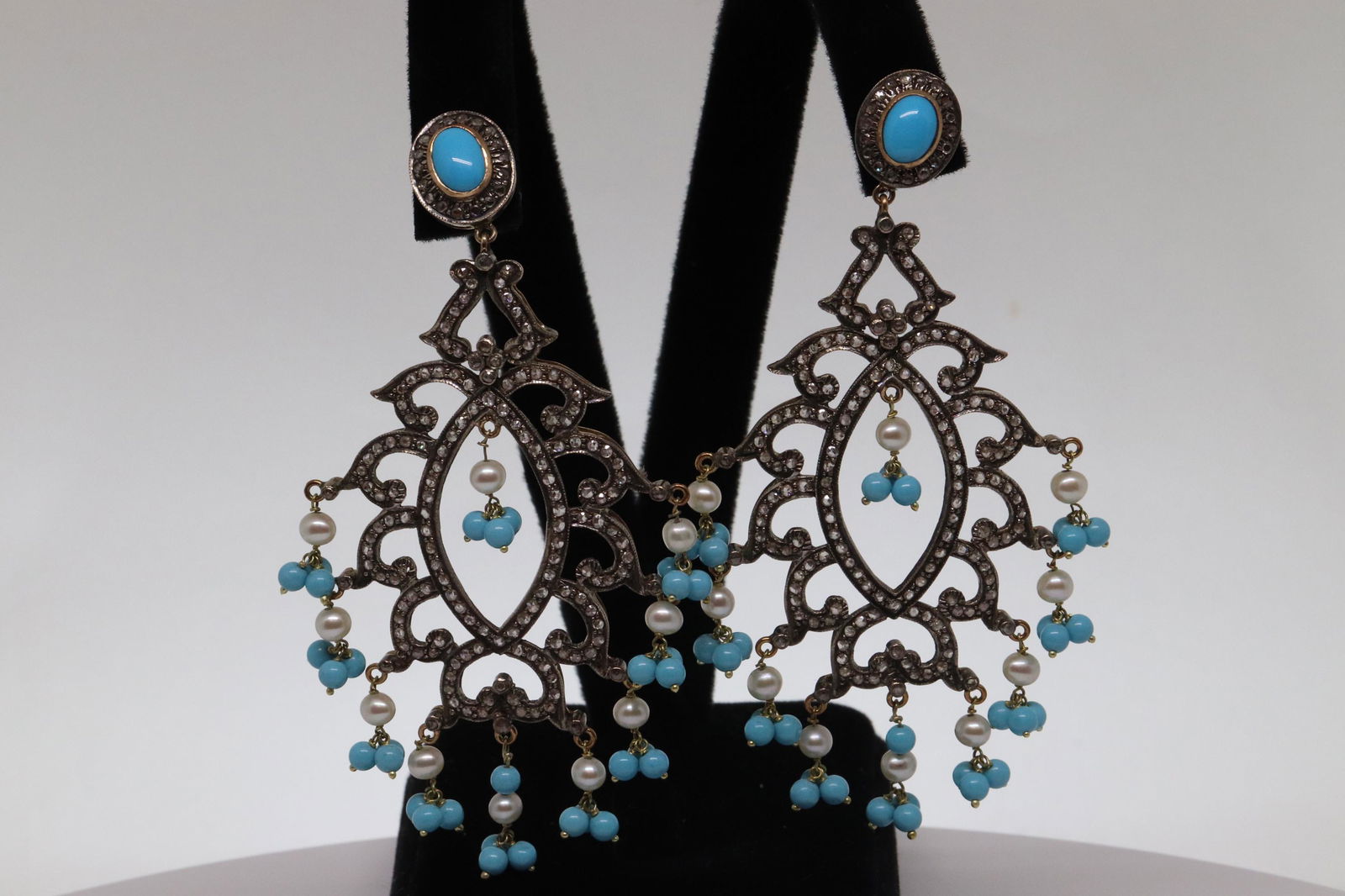 Ladies 14k/925 Silver Diamond Earrings (1 of 8)