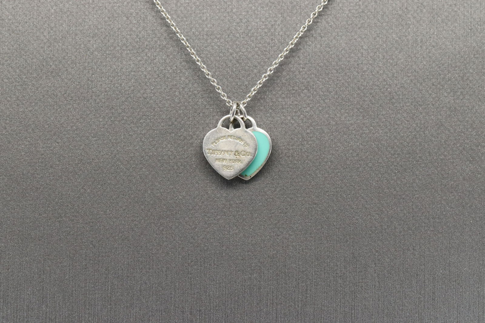 Tiffany & Co. Mini Double Heart Tag Pendant Necklace in (1 of 3)