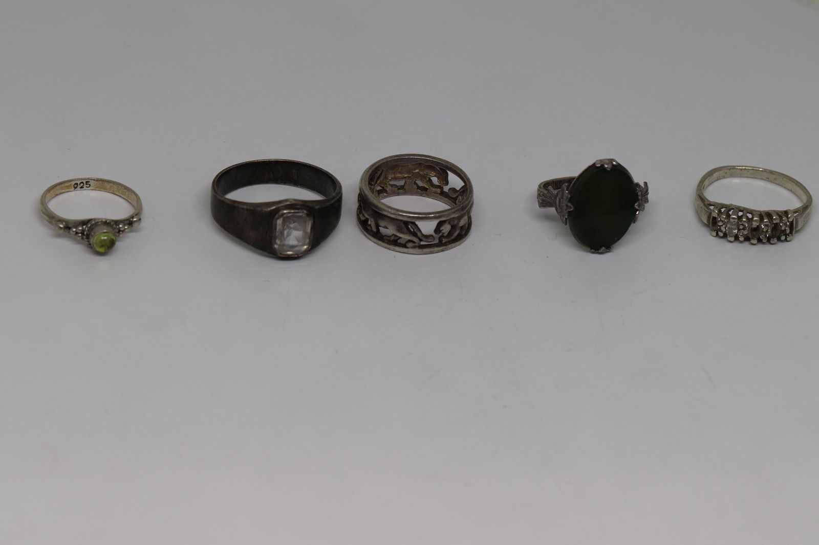5 assorted rings with colored stones (1 of 3)