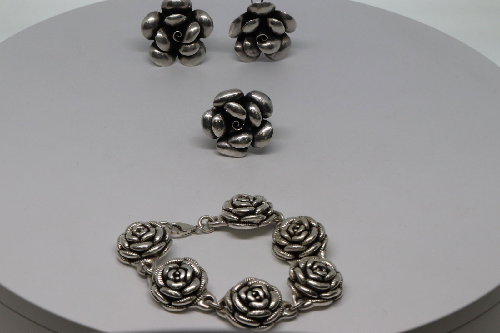 Ladies .925 Silver Flower Jewelry Set (1 of 7)