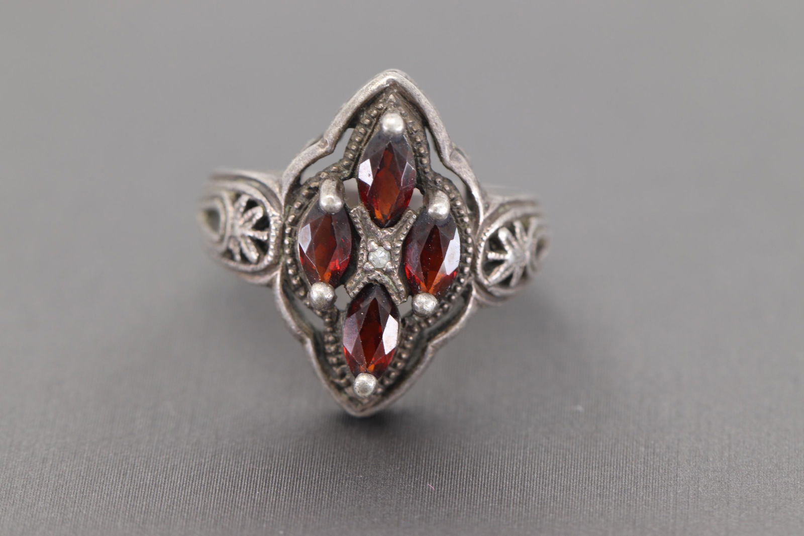 Ladies 925 Silver Art Deco Ring (1 of 3)