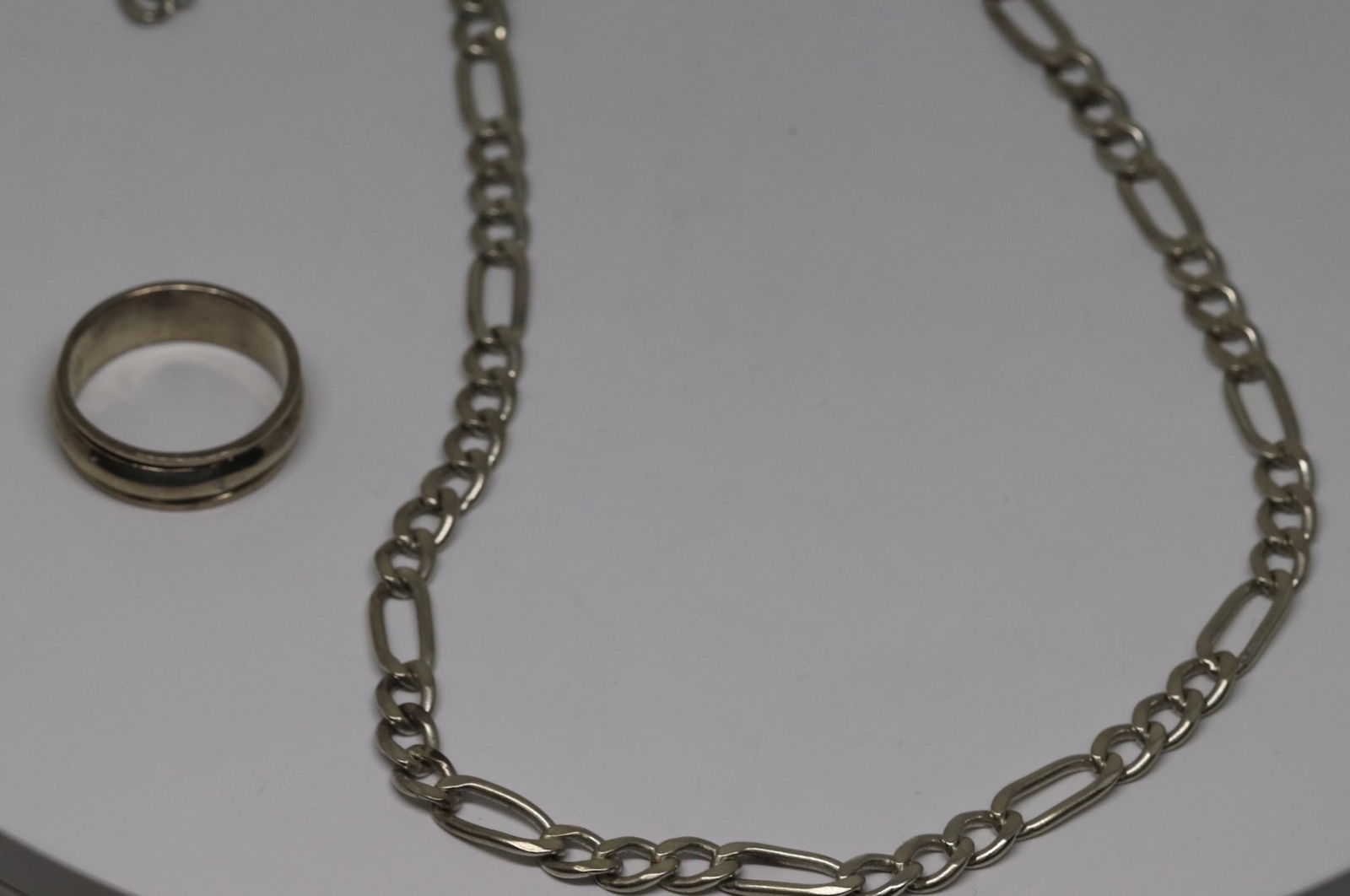 Lot of 2 mens set ring with a necklace 925 silver (1 of 4)
