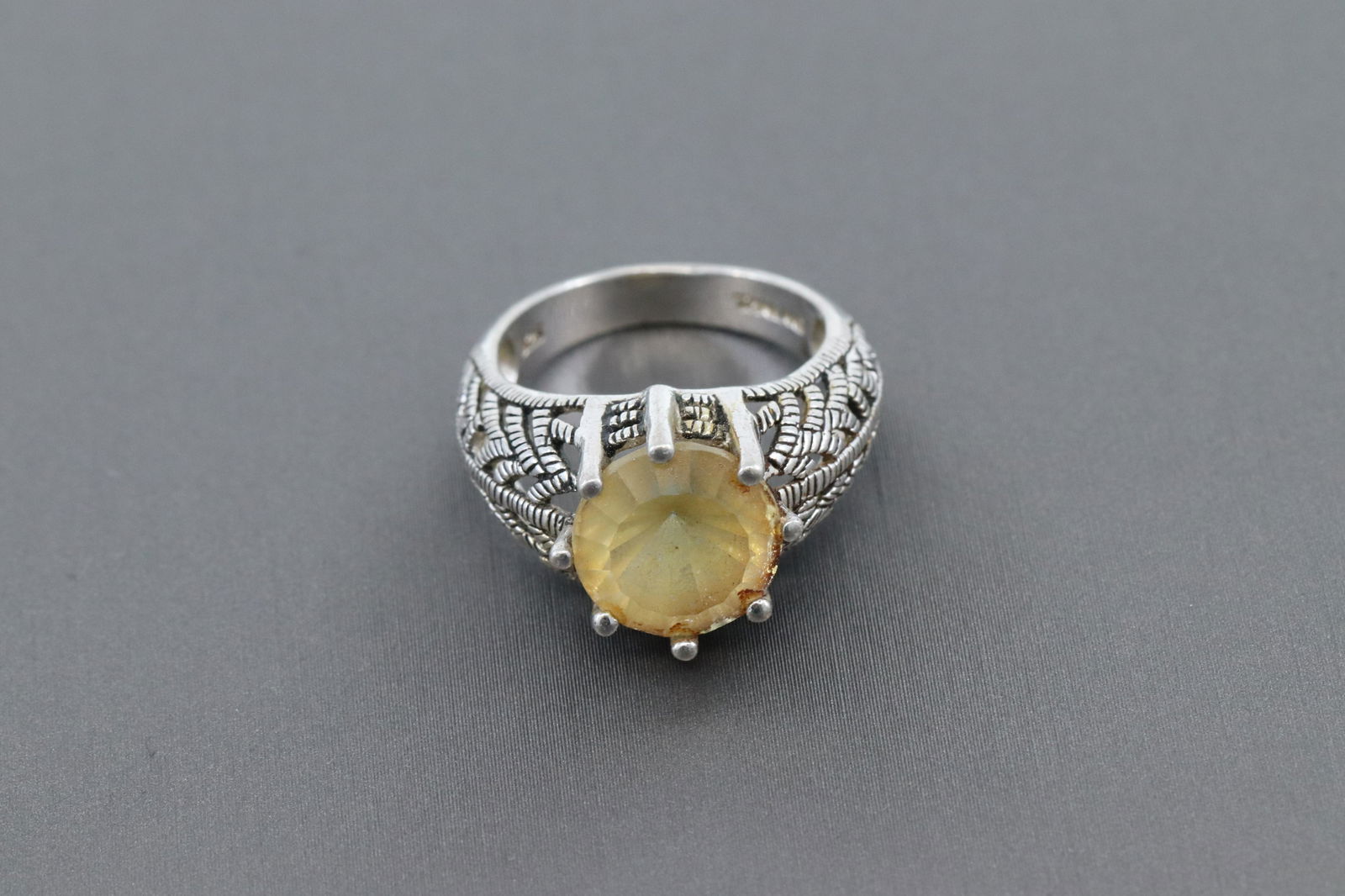 925 silver ring with pearl and garnet (1 of 3)