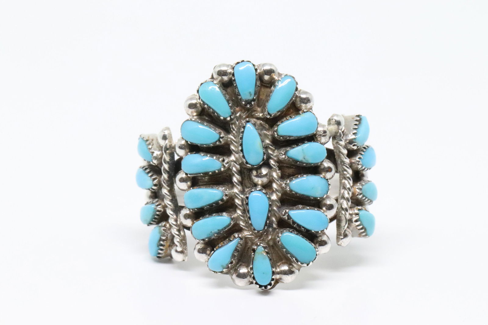 Zuni made, sterling silver, petti point cluster ladies (1 of 5)