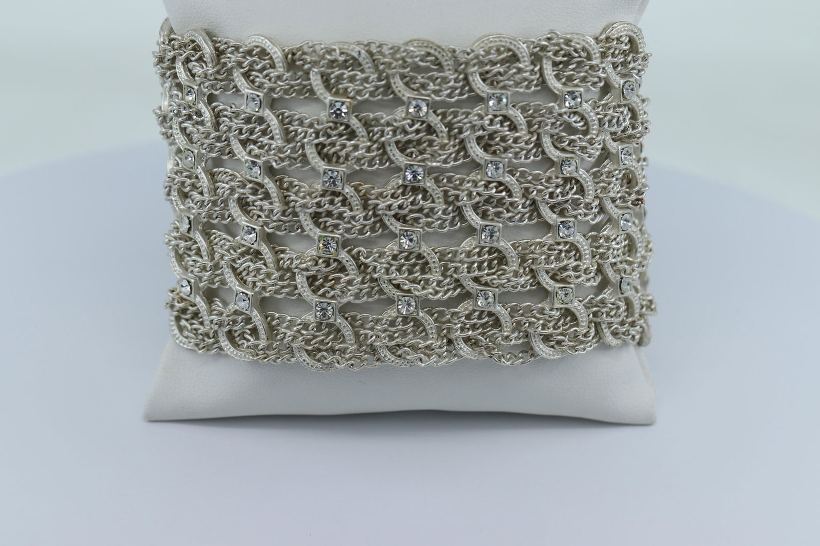 Ladies Modern Sterling Silver 925 Ladies Large Bracelet (1 of 4)