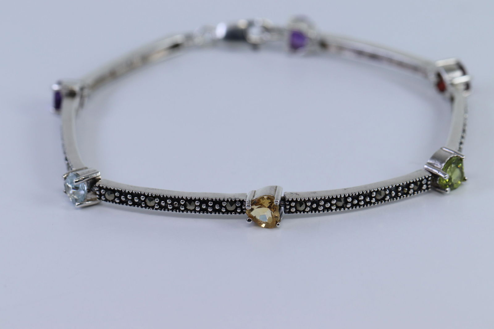 Ladies 925 Silver Multicolor Bracelet. (1 of 3)