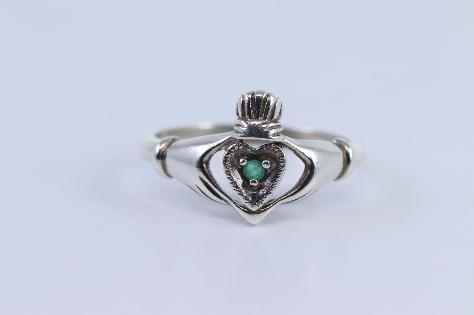 Sterling Silver Ladies Emerald Ring (1 of 3)