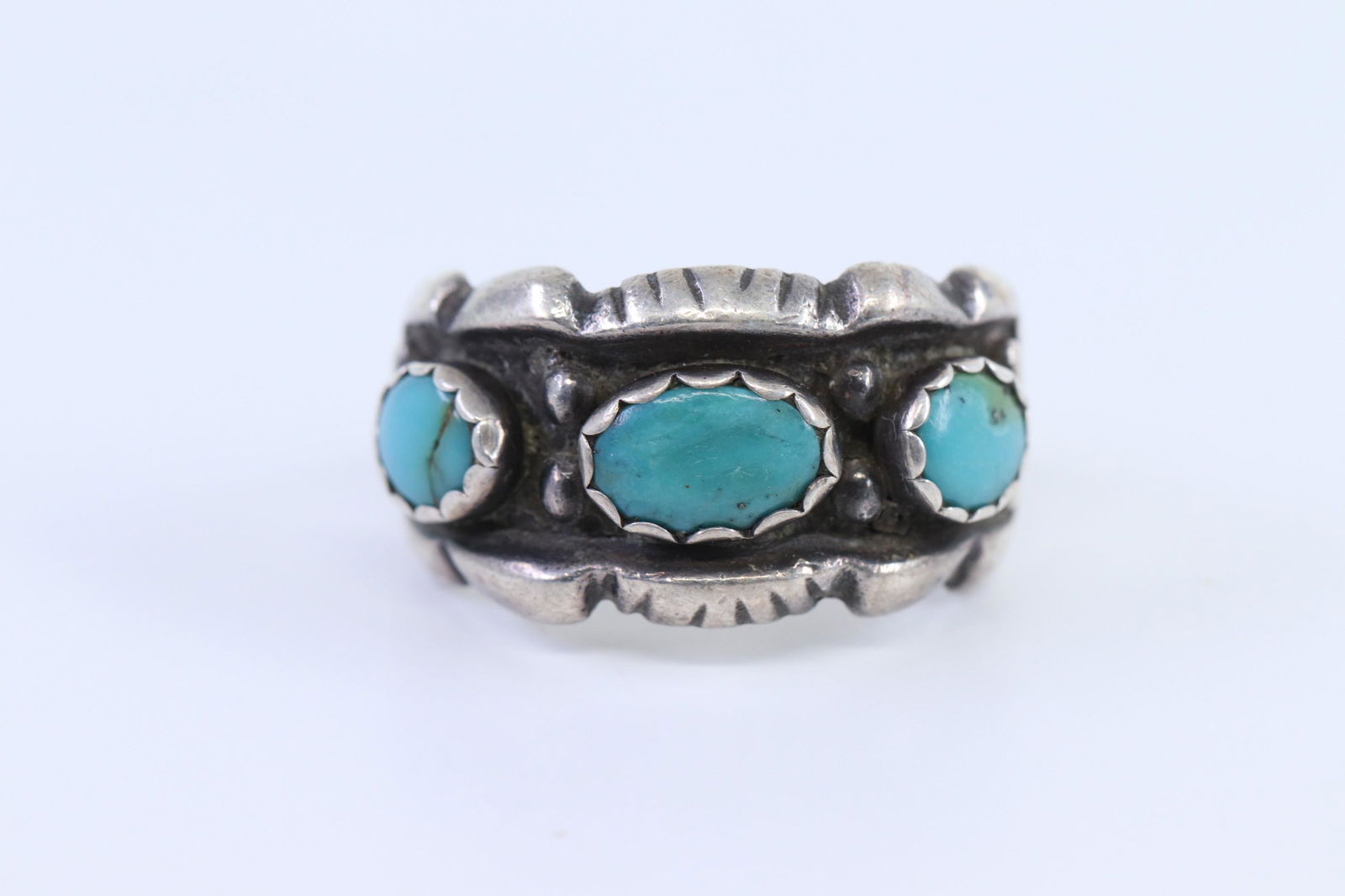 Navajo Sterling Silver Turquoise Ring. (1 of 4)