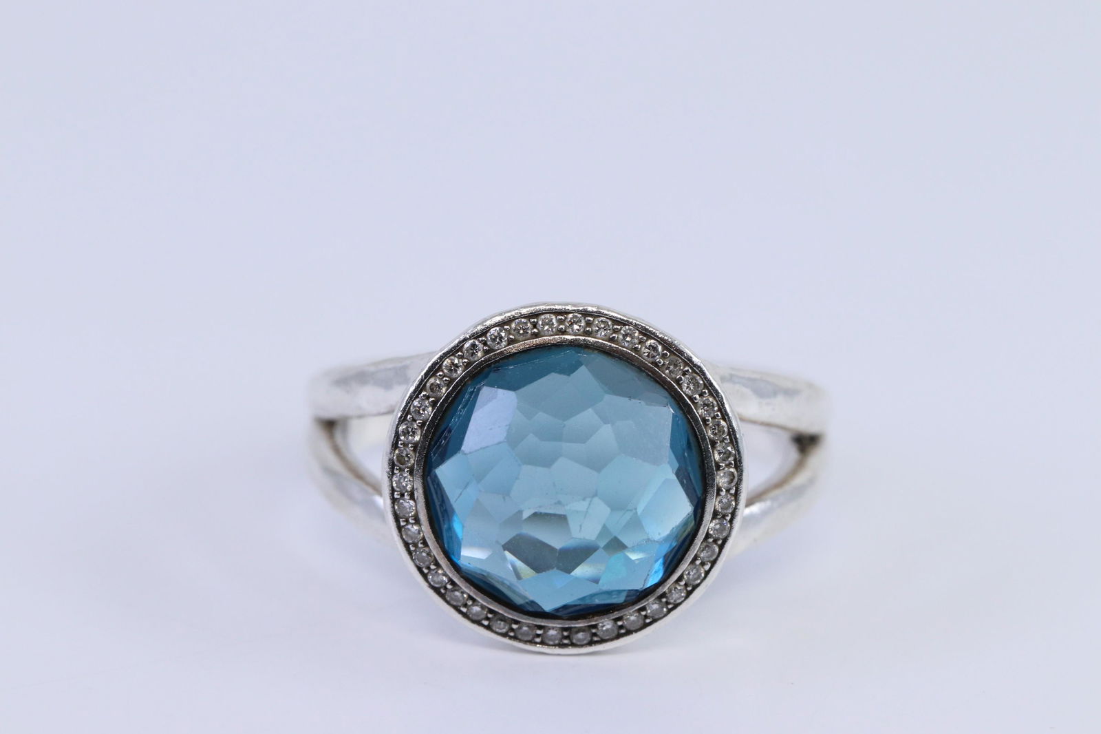 Ippolita Blue Topaz & Diamond Silver Ring (1 of 5)