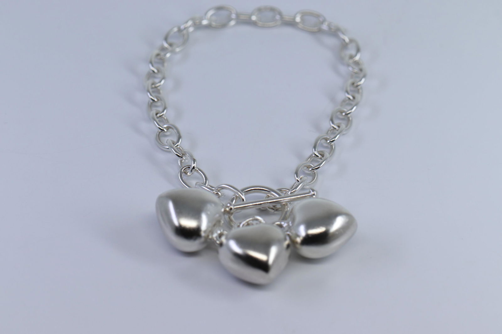 Ladies 925 Silver Heart Bracelet. (1 of 3)