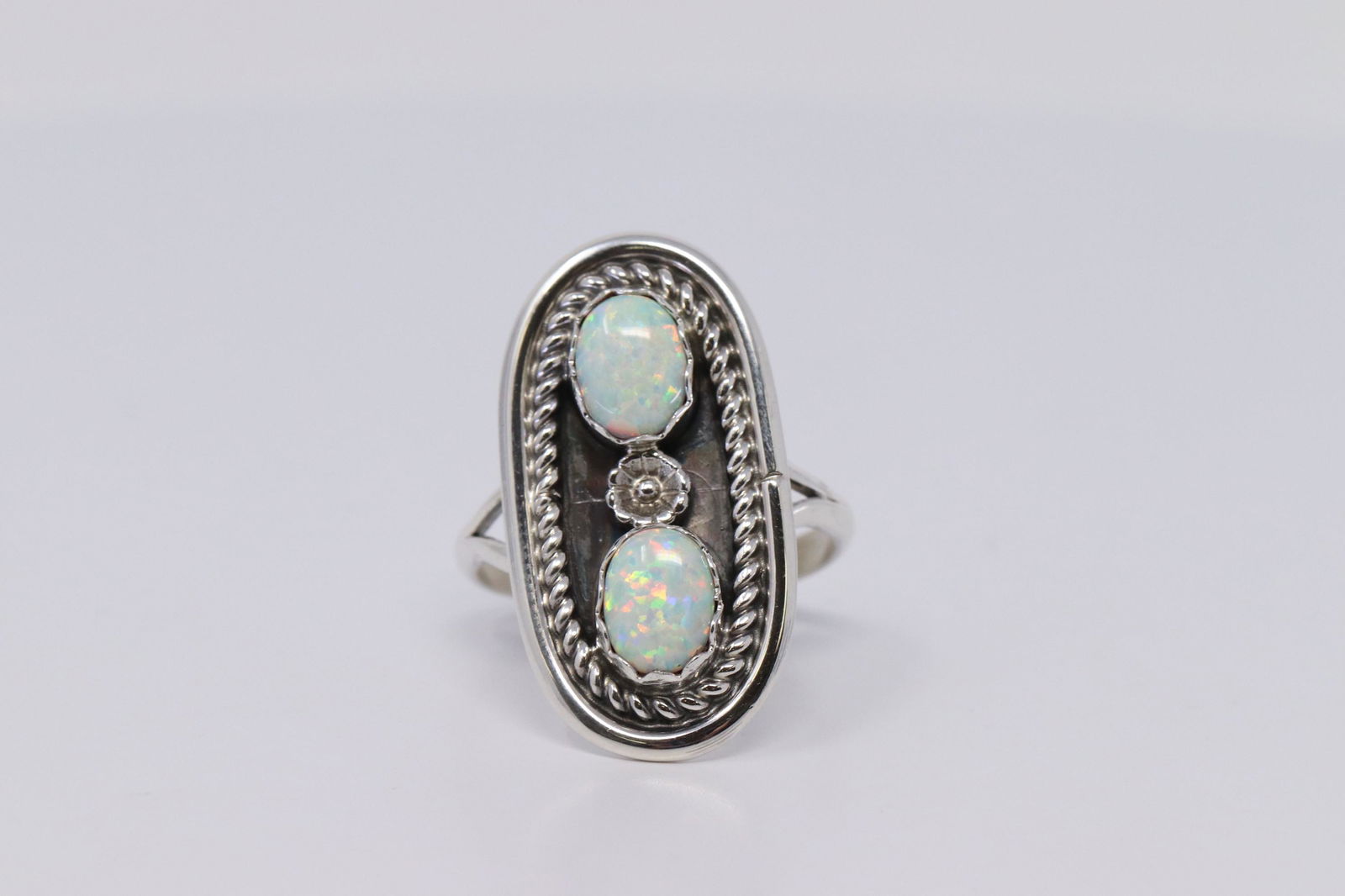 Navajo Sterling Silver Opal Ring (1 of 3)