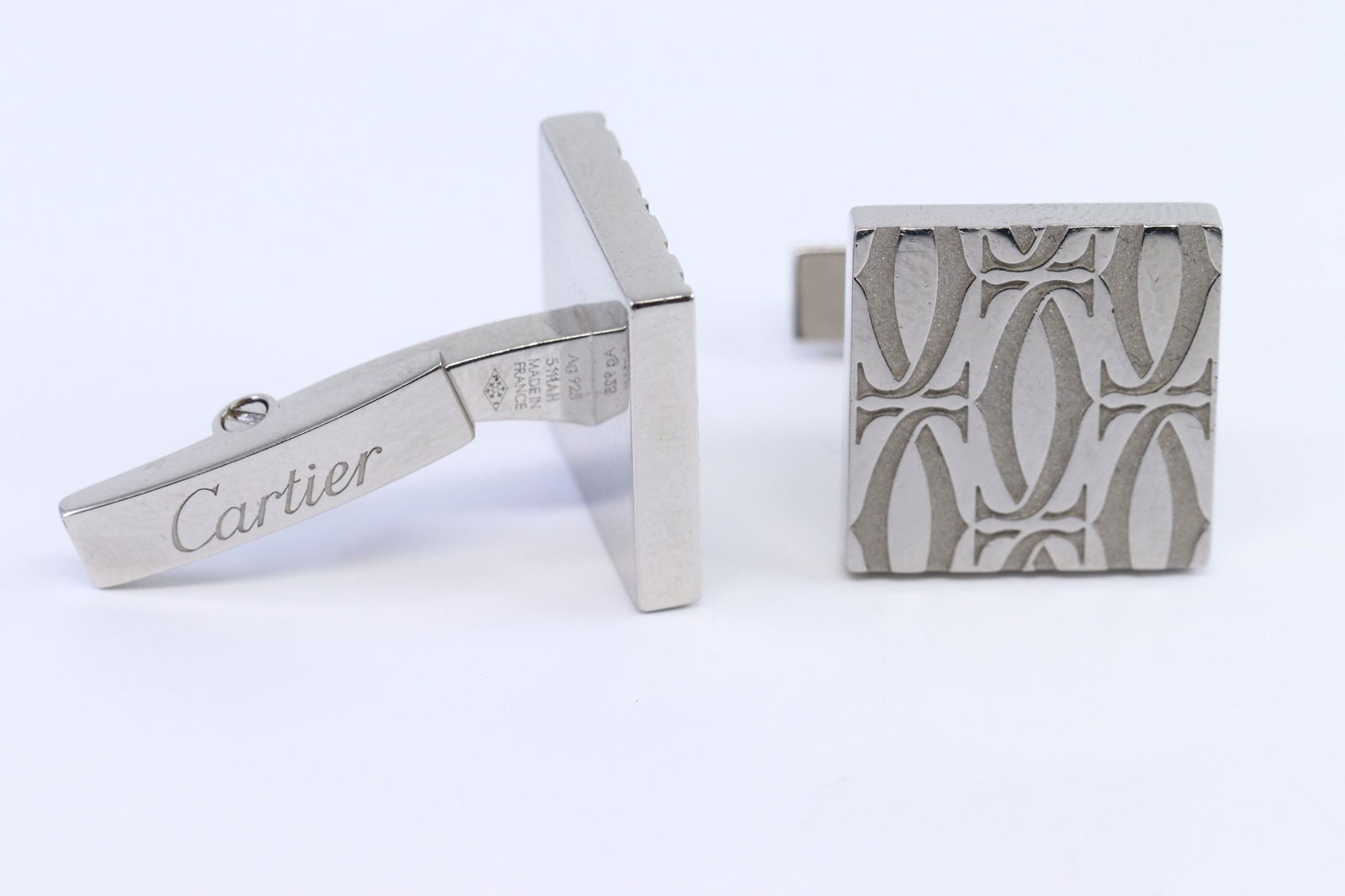 CARTIER CUFFLINKS SV925 Silver Classic Popularity (1 of 4)