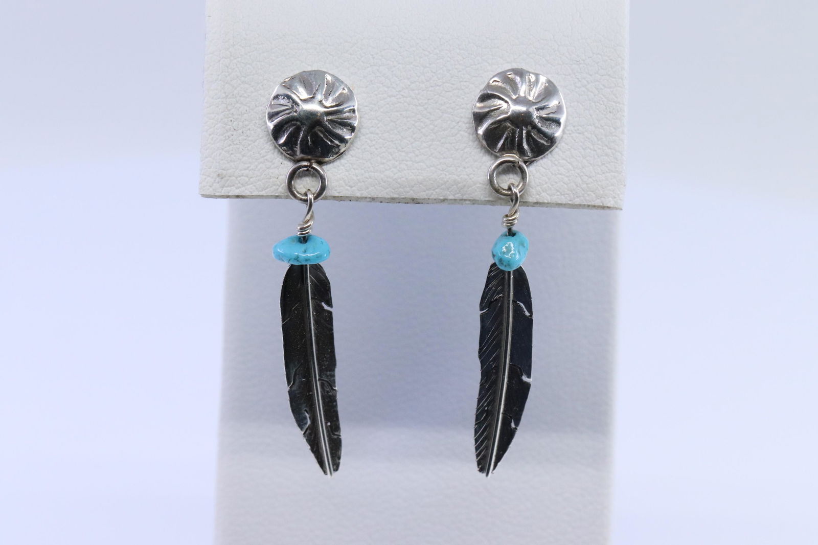 Sterling silver hand made feather earring (1 of 3)
