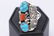 Navajo Handmade Coral And Turquoise Sterling Silver. - 3