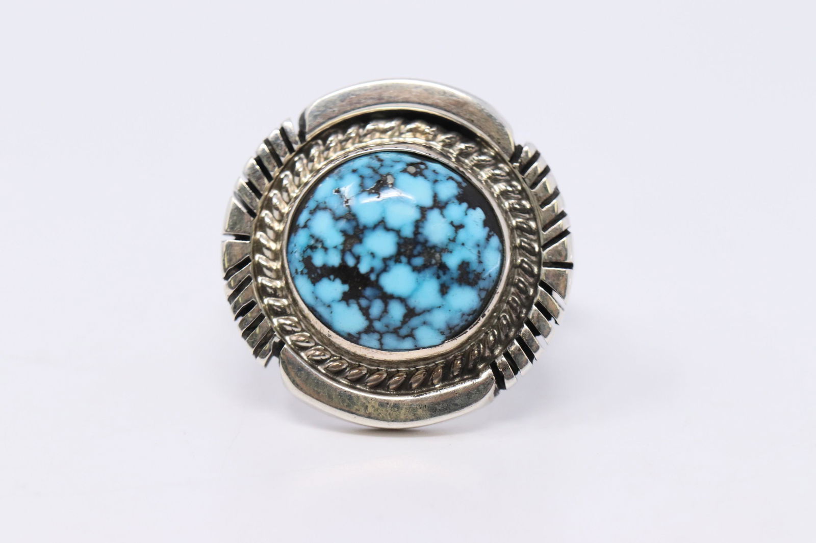 Navajo Sterling Silver Kingman Web Turquoise Handmade (1 of 4)